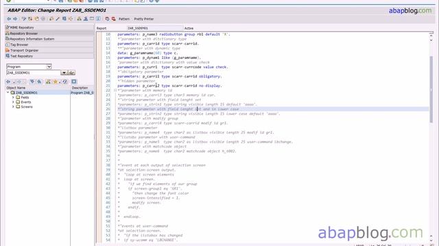 ABAPblog.com: ABAP Selection Screen Tutorial Part 1 - Parameters смотреть онлайн