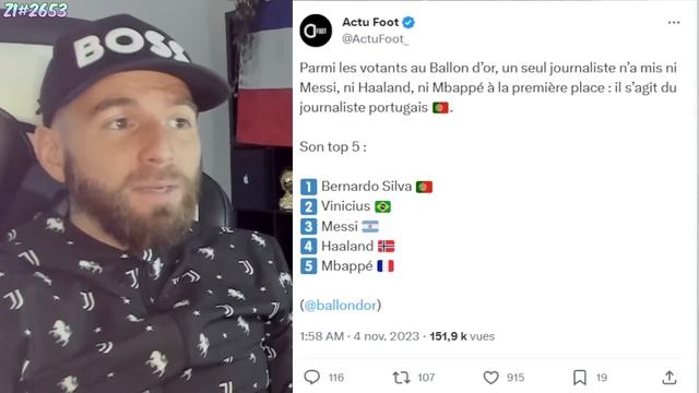 MBAPPÉ MÊME PAS N°1 POUR LE JOURNALISTE FRANÇAIS AU BALLON D'OR.. ! / MESSI ÉCRASE HAALAND ! #2653 смотреть онлайн