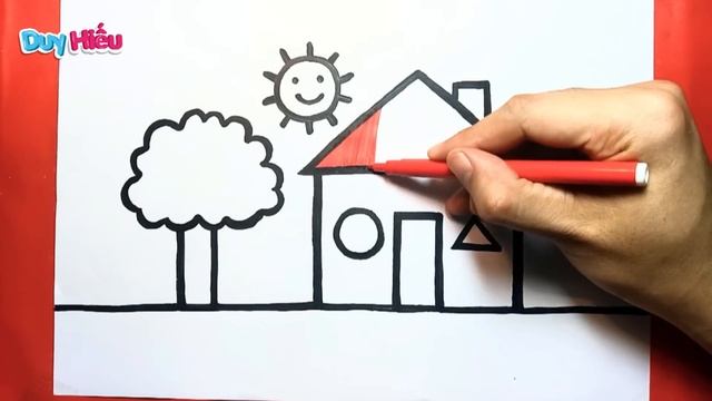 Vẽ ngôi nhà đơn giản mà đẹp - Cách vẽ bức tranh ngôi nhà смотреть онлайн