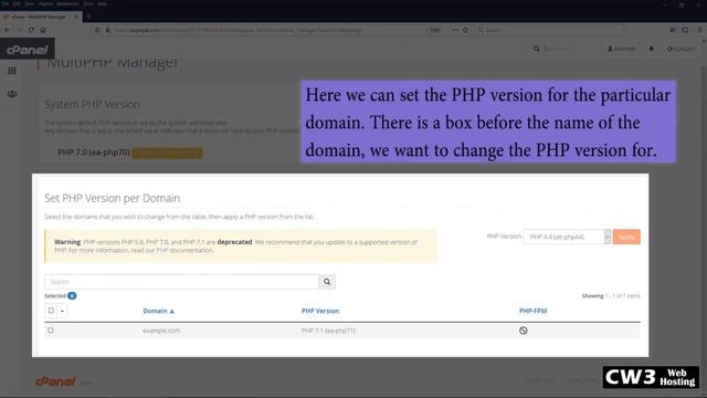 Learn how to change the PHP version on your domain using cPanel with The CW3 Web Hosting смотреть онлайн