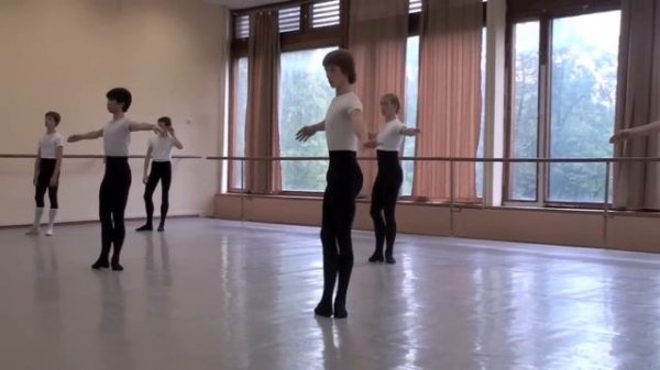 Ballet class for boys at Bolshoi Ballet Academy