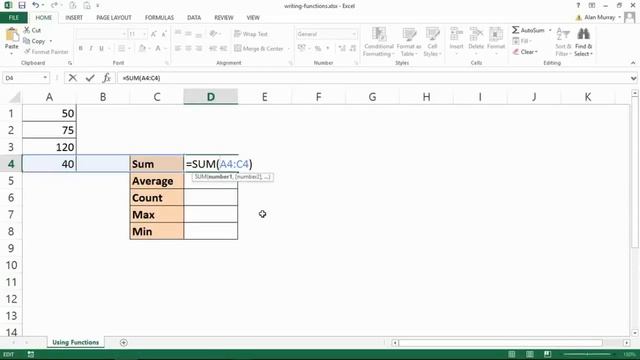 Excel Formulas Part 4: Basic Excel Functions Including SUM, COUNT and AVERAGE смотреть онлайн