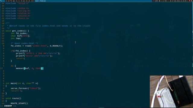 Control a LED over a HTTP Server written in C смотреть онлайн