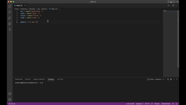 How to program a Mad Lib in Python смотреть онлайн