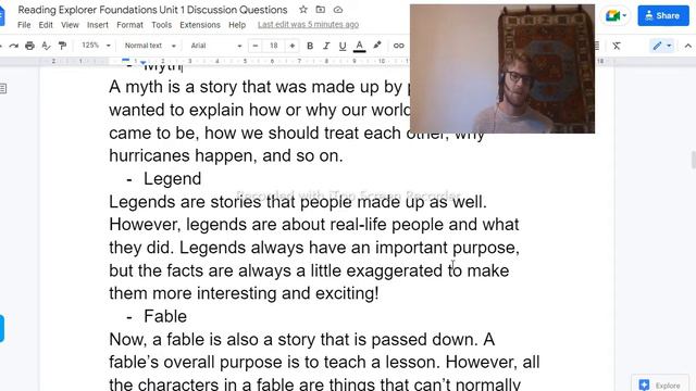 Reading Explorer Foundations Unit 1