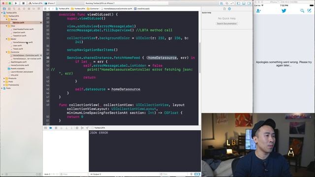 Swift 3: Twitter - Handling Network and JSON Errors (Ep 14) смотреть онлайн