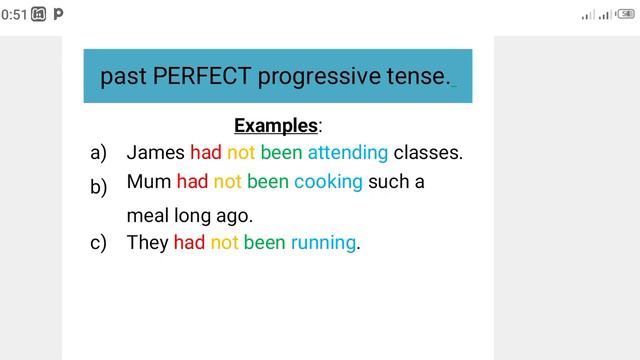 The Past Perfect Progressive Tense Negative 4/5 смотреть онлайн