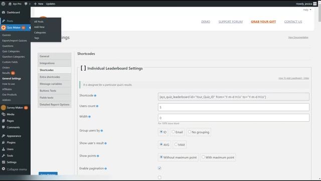 How to set the Display the sum of the quiz points shortcode with WordPress Quiz Plugin смотреть онлайн