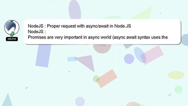NodeJS : Proper request with async/await in Node.JS смотреть онлайн