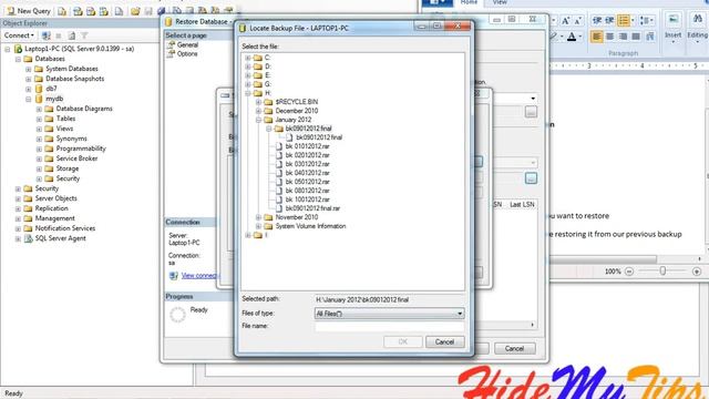 How to restore databases in Microsoft SQL Server.wmv смотреть онлайн