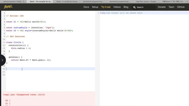 리액트 Ep. 3.0 React and Babel, a JavaScript compiler (ES6 features) смотреть онлайн