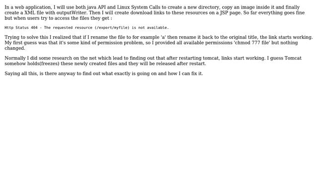 DevOps & SysAdmins: Files created by java API cannot be accessed through JSP смотреть онлайн