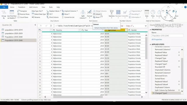 Difference Between Extracting and Splitting a Columns in Power BI in Tamil Language. смотреть онлайн