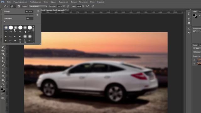 Как размыть задний фон на фото PHOTOSHOP CS6 смотреть онлайн