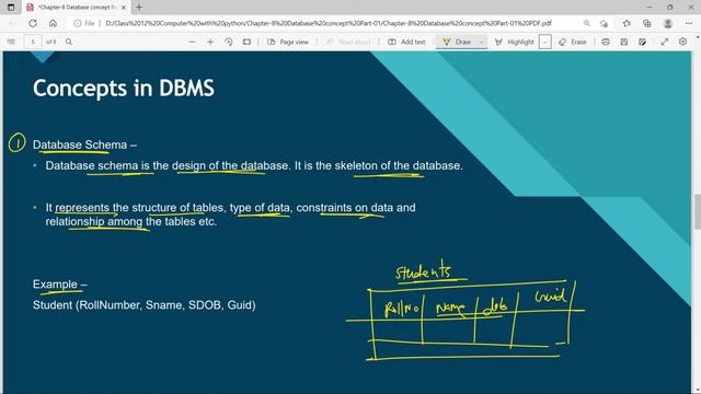 Class 12 Computer Science Textbook with Python || Chapter-8 Database concepts (Part-01) смотреть онлайн