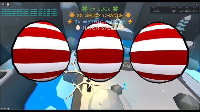 Candy Cane Egg on alt | Bubble gum simulator | Roblox смотреть онлайн
