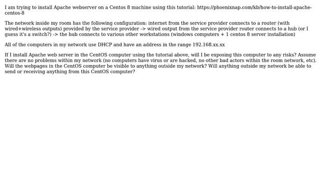 Risks while running an Apache web server on a centos 8 machine смотреть онлайн