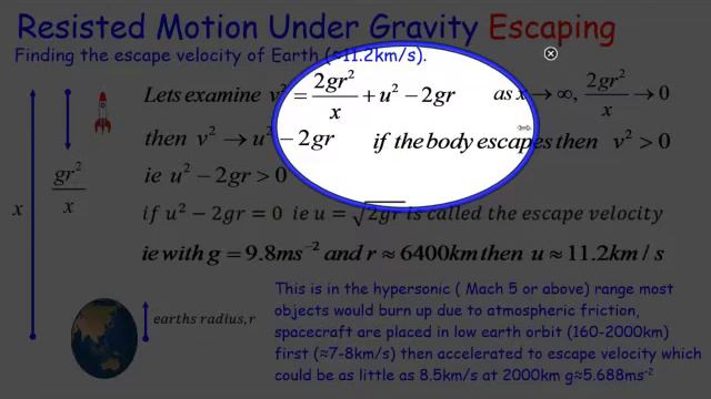 Mechanics Escape Velocity for the Earth смотреть онлайн