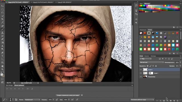 ? Эффект трещины в Фотошопе. Уроки фотошопа CS6 смотреть онлайн