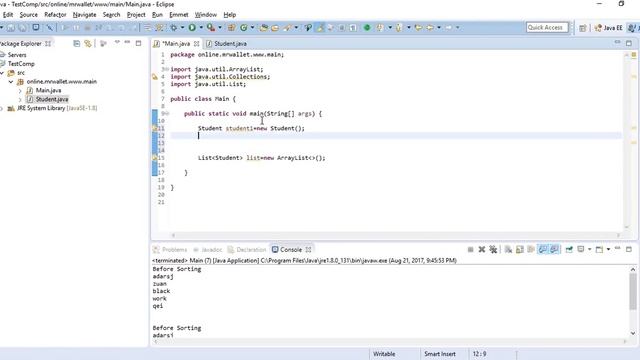Java Comparable & Comparator -1 (Comparable) смотреть онлайн