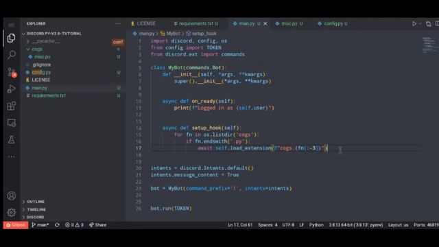 Setup discord.py v2.0 | How to make discord bot with python | Part 1 смотреть онлайн