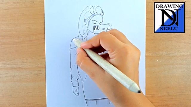 How to draw Beautiful Girl taking a selfie || Pencil sketch for beginner || Easy drawing || drawing смотреть онлайн