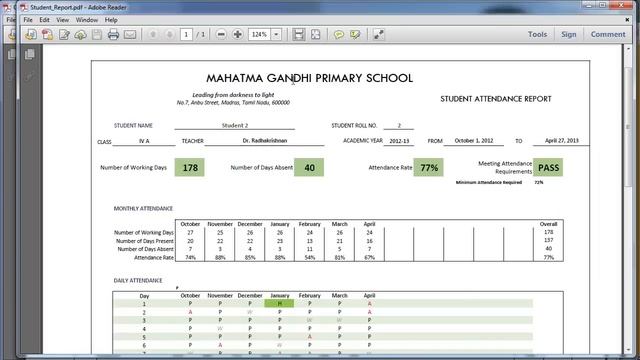 School Attendance Register and Report (Excel Template) смотреть онлайн