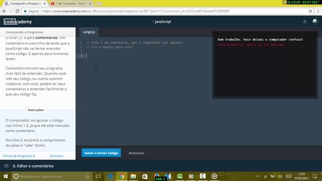 Code Academy javascript aula 01 Grátis смотреть онлайн