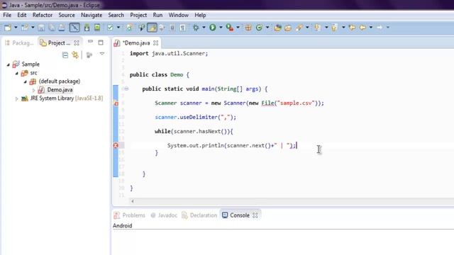 Java Parse CSV File using Scanner Class смотреть онлайн
