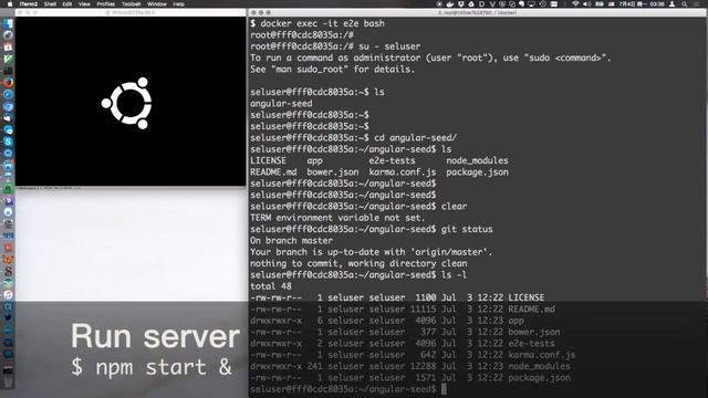 angular-seed e2e tests demo on Docker (2:52) смотреть онлайн