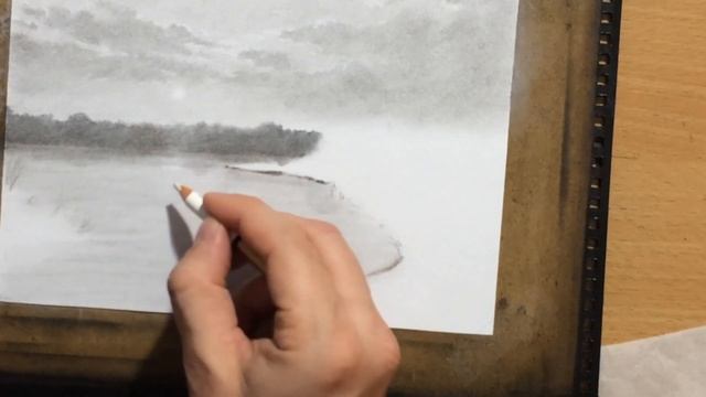 Sunset on a Lake Charcoal Drawing смотреть онлайн