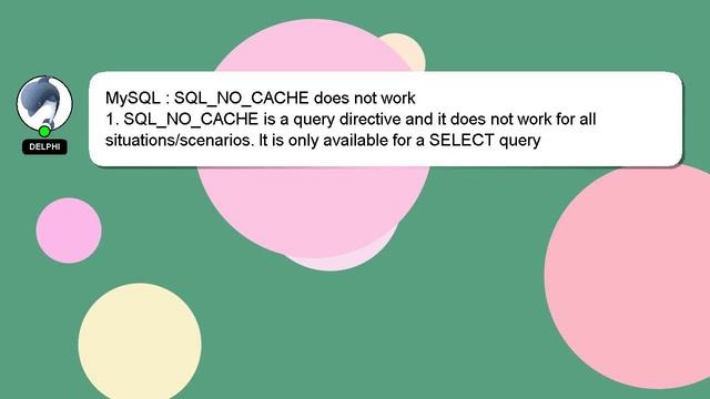 MySQL : SQL_NO_CACHE does not work смотреть онлайн