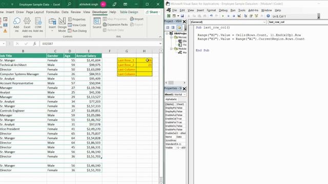 Methods to Find the Last Row and column using Excel Macro смотреть онлайн