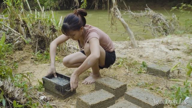 DIY Handmade Bricks To Prepare To Build Walls Around The House - Ngân Daily Life
