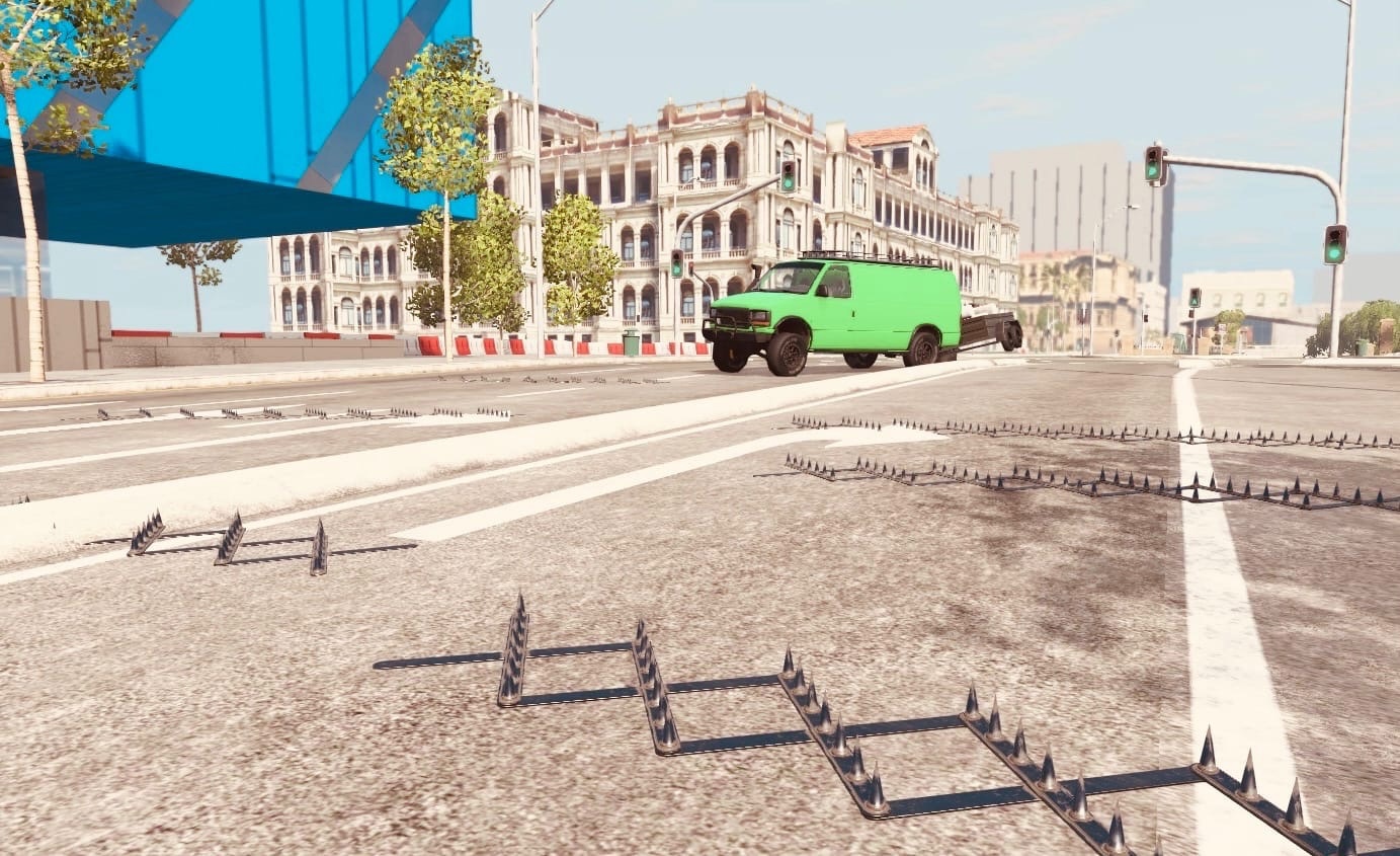Шипы на дороге против автомобилей-BeamNG drive смотреть онлайн