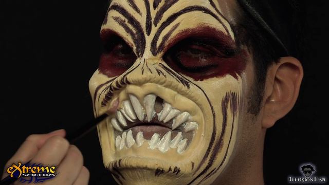Scary Monster Makeup How-to, Beast Halloween Makeup Tutorial смотреть онлайн