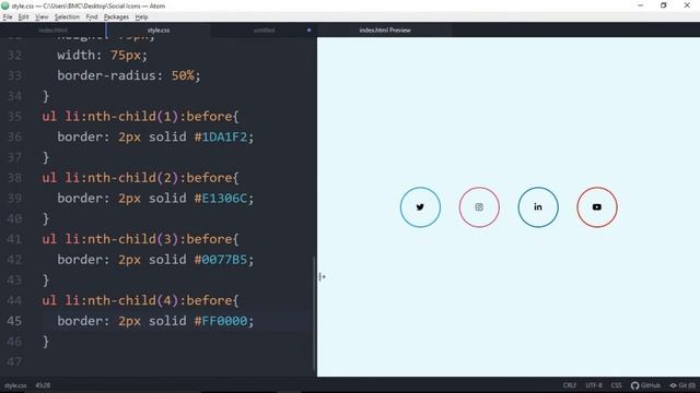 Animated Social Icons using HTML & CSS | Cool Hover Effect смотреть онлайн
