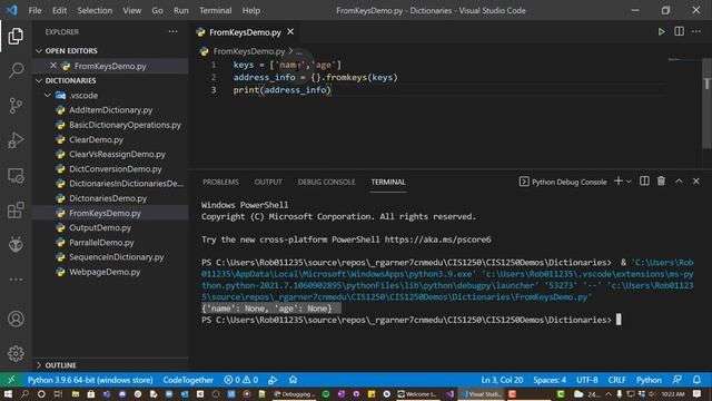 Use The Fromkeys Method смотреть онлайн
