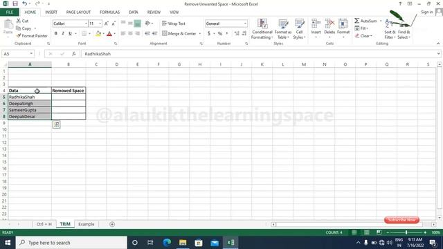 How to Remove Unwanted Space in Excel | Remove Extra Space смотреть онлайн