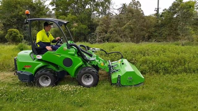 Avant 1200mm Flail Mower Demonstration On An Avant 635 Mini Loader