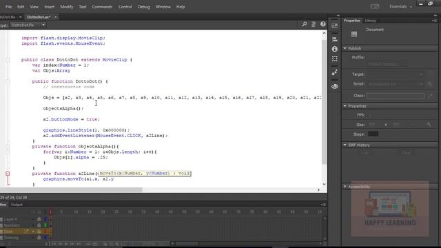 Making a Dot to Dot Puzzle Game in Adobe Flash Using ActionScript 3.0 смотреть онлайн
