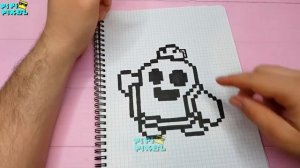 НОВЫЙ СКИН ! Радужный СПАЙК из BRAWL STARS РИСУНКИ ПО КЛЕТОЧКАМ -PIXEL ART