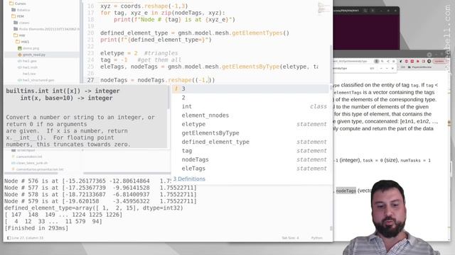 gmsh + python: how to access mesh information from scripts смотреть онлайн