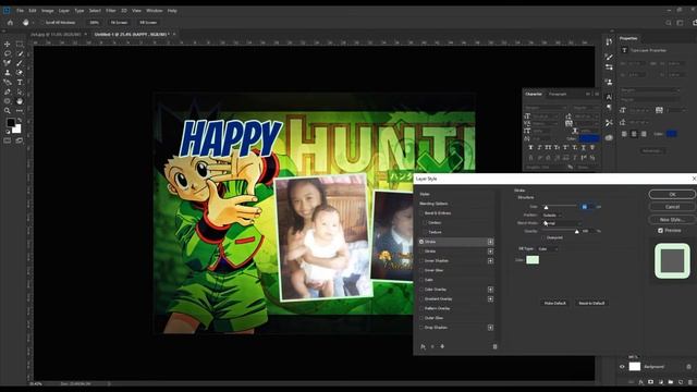 HUNTER X HUNTER BIRTHDAY TARPAUILIN Lay Out Design in Adobe Photoshop! | MiingTv смотреть онлайн