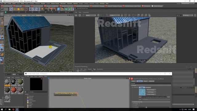 Redshift Render exterior Cinema 4d part 4.1 Redshift C4D Material смотреть онлайн