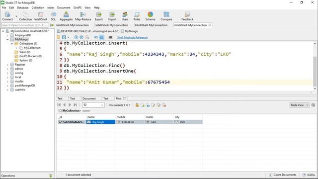7- How to Create | Insert Documents into Collection in MongoDB | MongoDB Tutorial in Hindi смотреть онлайн