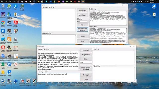 RSA Encrypt Decrypt with Client Server TCP/IP смотреть онлайн