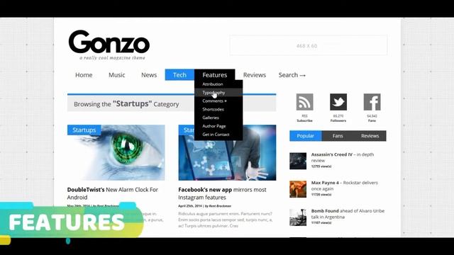 Gonzo WordPress Theme смотреть онлайн