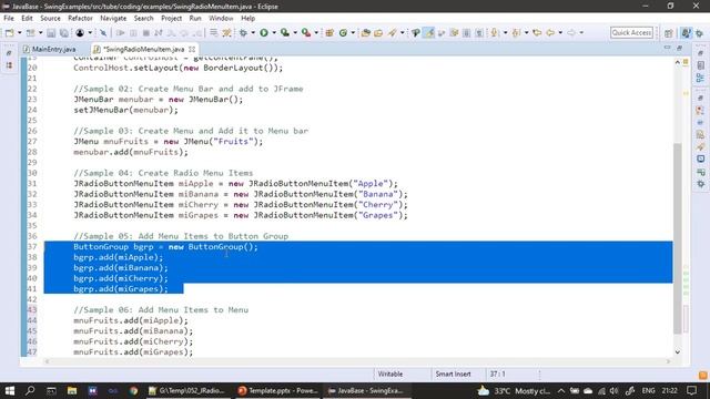 JRadioButtonMenuItem & Get Selected | Swing Tutorials #52 смотреть онлайн