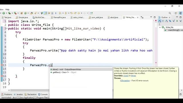 Java Program to Create a File & Write in a File || Full Explanation || Parwaz Pro смотреть онлайн